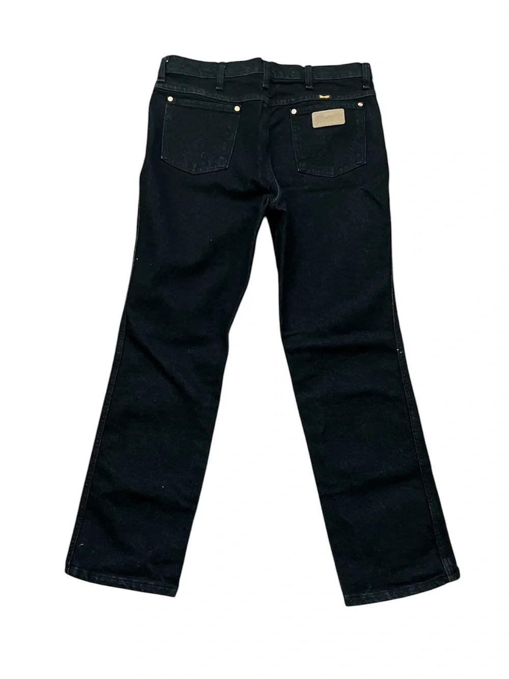 Wrangler Cowboy Cut Slim Fit Jeans Mens 34x30 Black Straight Leg Fits Over Boots